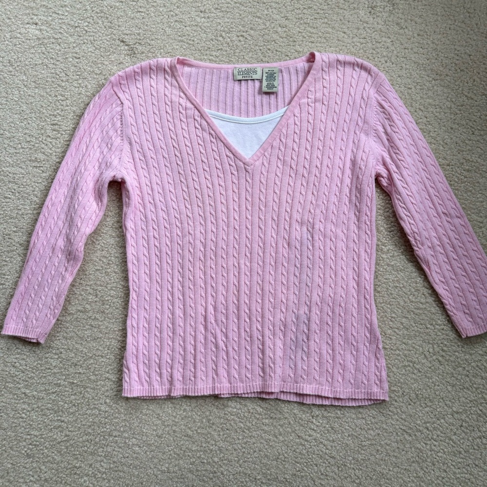 EUC vintage classic elements petite knit top